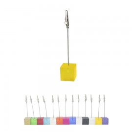 Lightweight Cube Base Memo Clips Holder with Logo