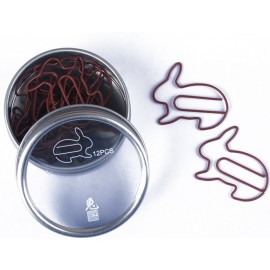 Rabbit Shaped Originality Chinese Zodiac Metal Clip Tin with Logo