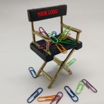 Brass Magnetic Director Chair with Paper Clips. with Logo