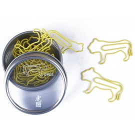 Promotional Tiger Shaped Originality Chinese Zodiac Metal Clips Tin