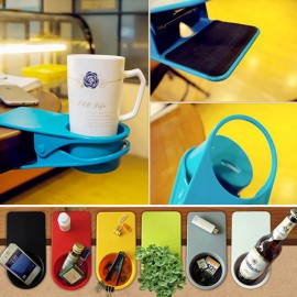 Desk Side Bottle Cup Stand/Mug Holder Clip with Logo