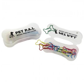 Logo Branded Bone Shaped Paper Clips & Case