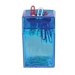 Paper Clip Dispenser Square - Transparent Blue Custom Printed