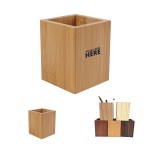 Wood Pen Holder with Logo