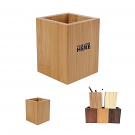 Wood Pen Holder with Logo
