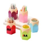 Logo Branded Plastic Desktop Pen Holder
