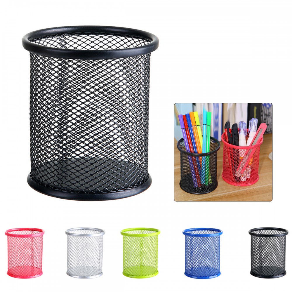 Metal Mesh Pencil Holder with Logo