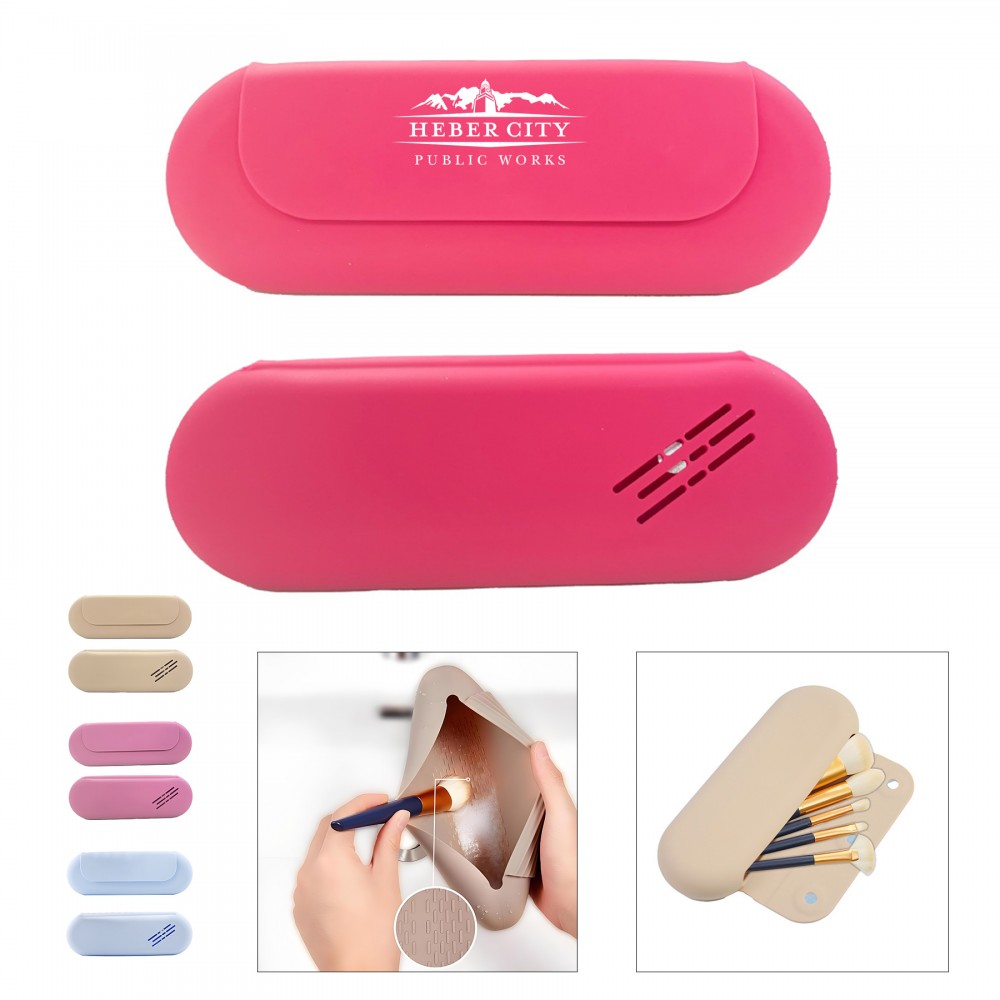 Silicone Makeup Brush Holder with Logo
