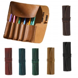 Personalized Leather Roll Pencil Case Pencil Holders