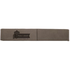 Personalized Gray Faux Leather Single Pen Case 6 1/2" x 1" with Logo