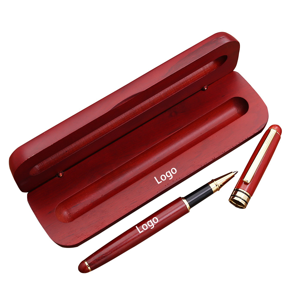 Logo Branded Vintage Sandalwood Pen Set