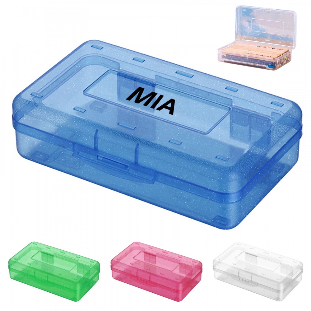 Personalized Plastic Silver Dot Pencil Case