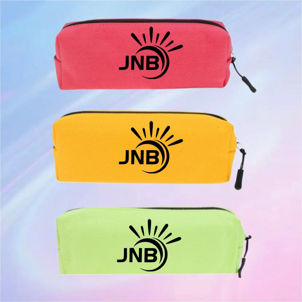 Spacious Canvas Pencil Case with Logo
