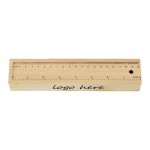 Customized Wooden Pencil Case With Ruler Lid