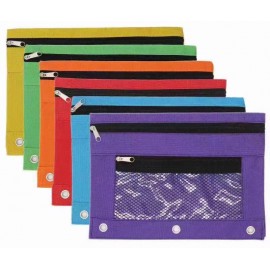 Logo Branded 3 Holes Pencil Pouch w/Zipper