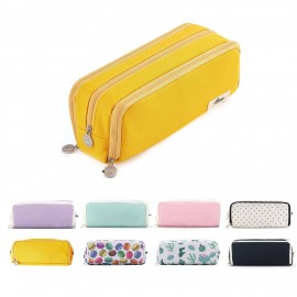 Customized Large Capacity Pencil Case 3 Compartment Pouch Pen Bag