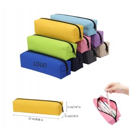 Solid Color Oxford Cloth Portable Pencil Case with Logo
