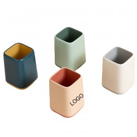 Logo Branded Two Color Patchwork Pen Holder
