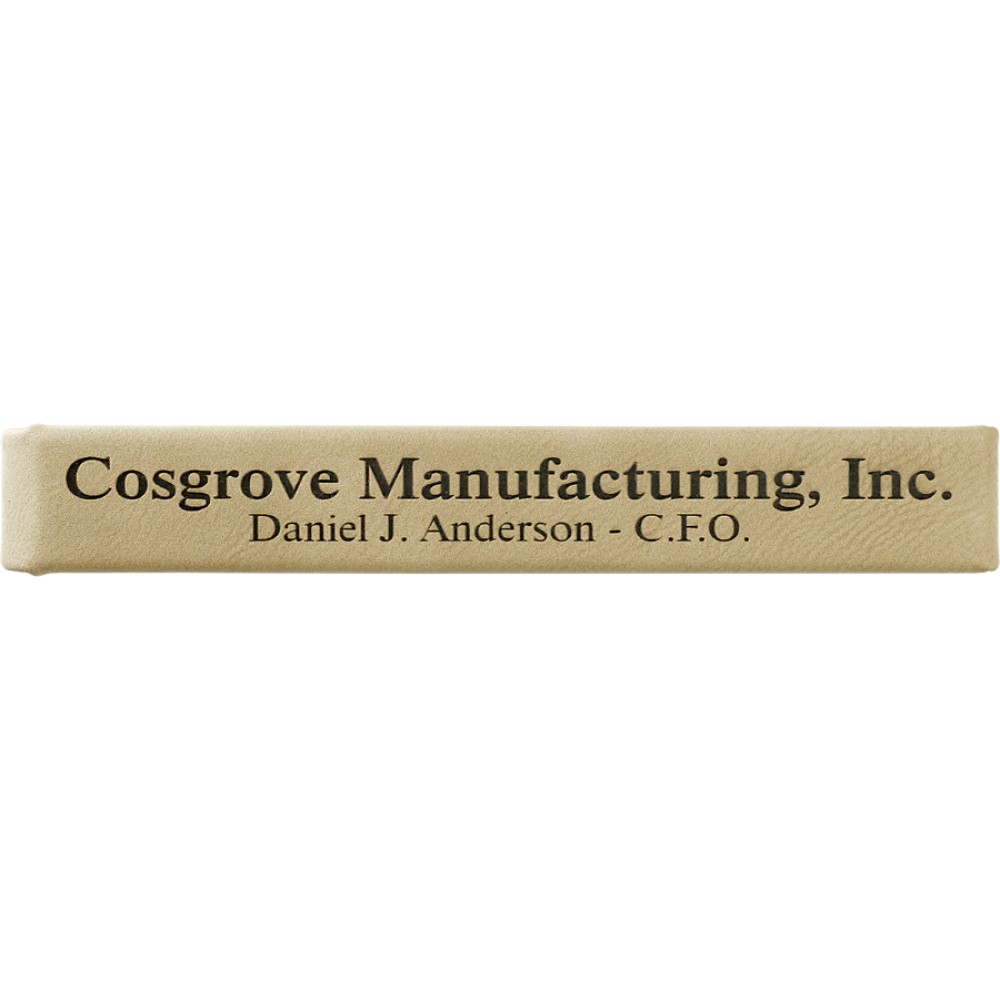 Engraved Light Brown Faux Leather Single Pen Case 6 1/2" x 1" with Logo Engraved Light Brown Faux Leather Single Pen Case 6 1/2" x 1" with Logo