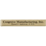 Engraved Light Brown Faux Leather Single Pen Case 6 1/2" x 1" with Logo