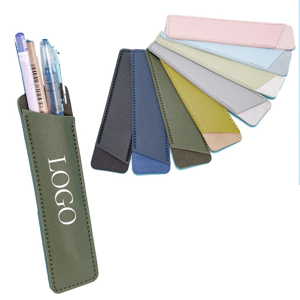 Custom Pu Leather Pen Sleeve Case Holder