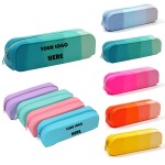 Personalized Gradient Silicone Pencil Case Storage Bag w/Zipper