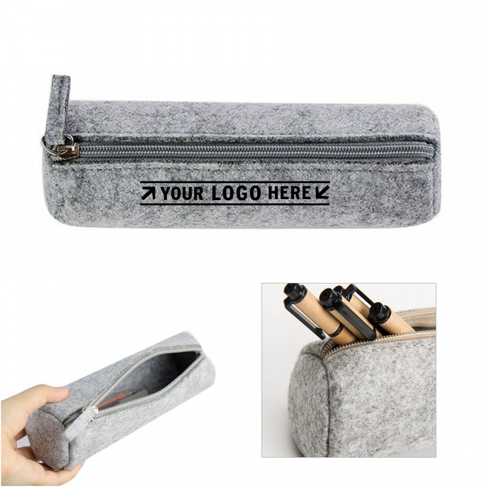 Round Felt Pencil Case with Logo Round Felt Pencil Case with Logo