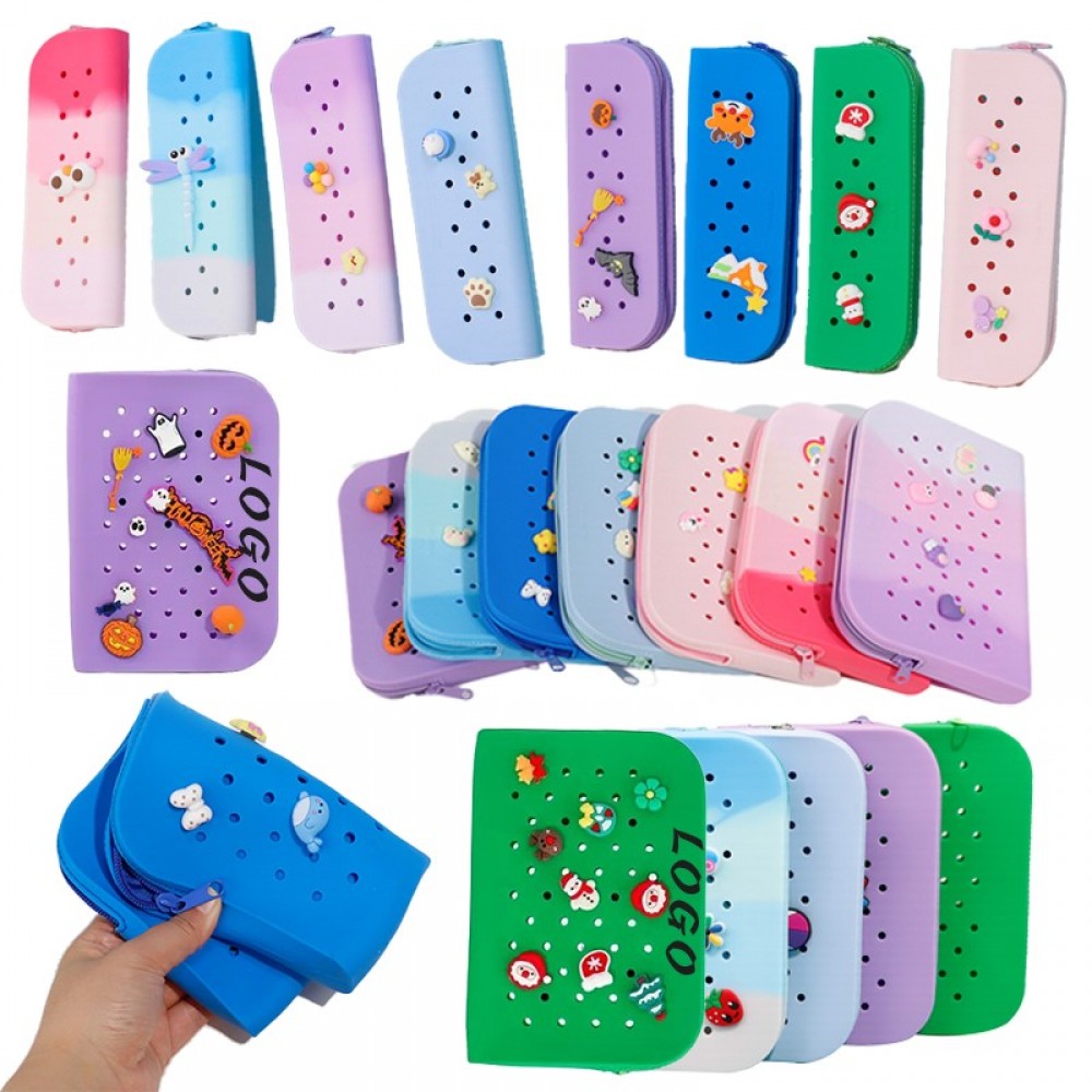 Promotional DIY Silicone Perforated Pencil Pouch Promotional DIY Silicone Perforated Pencil Pouch