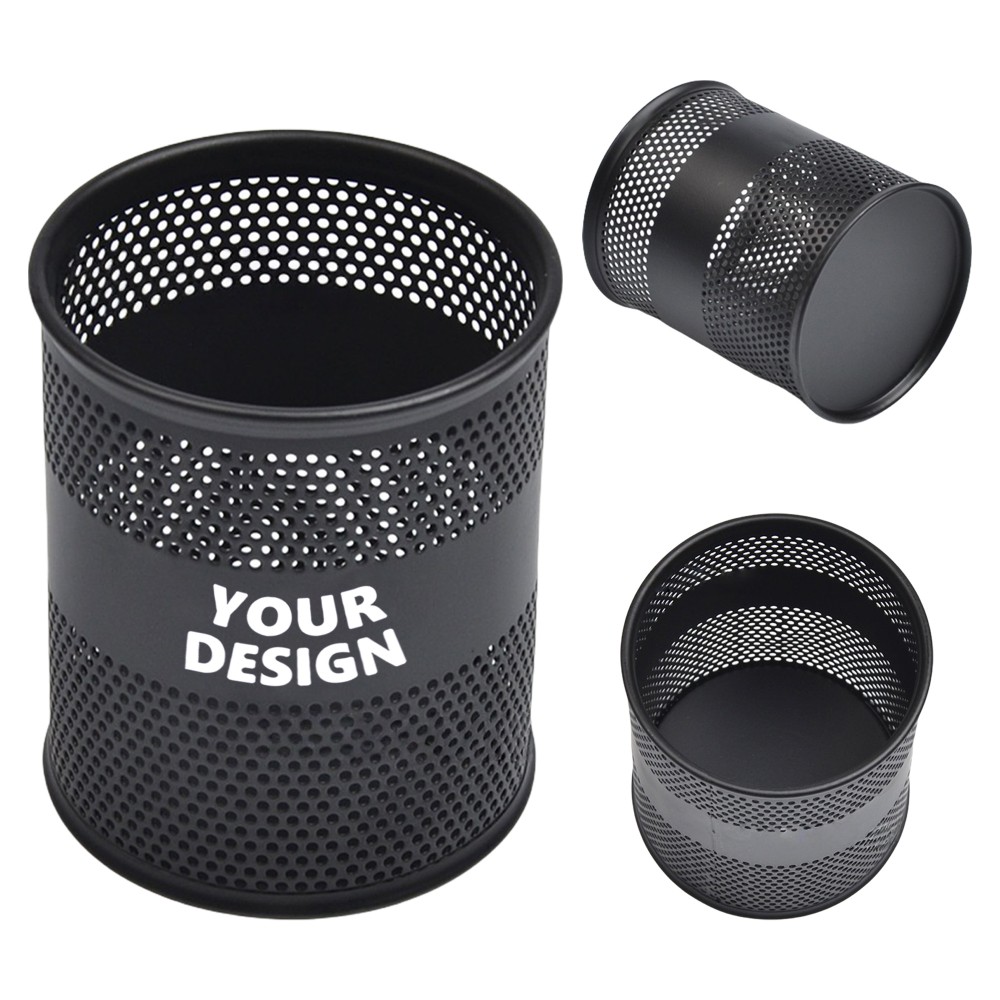 Logo Branded Black Pen Pencil Holder Cup Logo Branded Black Pen Pencil Holder Cup