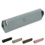 Genuine Leather Stationery Zipper Bag with Logo