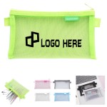 Transparent Nylon Mesh Pencil Pouch Case with Logo