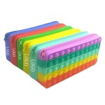 Large Capacity Square Push Pop Bubble Toy Pencil Case with Logo