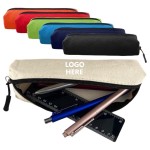 Minimalist Canvas Pencil Case with Logo
