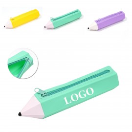 Pencil Shaped Silicone Pencil Pouch with Logo