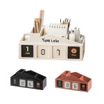 Pen Holders For Desk Cute Desktop Calendar Monthly Glance with Logo
