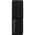 Personalized Black Faux Leather Double Pen Case 6 1/2" x 2" with Logo