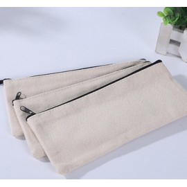 Customized Zipper Canvas Pencil Case 7 7/8"W x 5 1/8"H with Logo