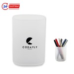 Transparent Pen Holder with Logo