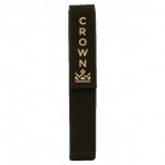 Logo Branded Personalized Black Faux Leather Single Pen Case 6 1/2" x 1"
