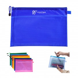 Custom Plastic Document Bag w/ Zipper