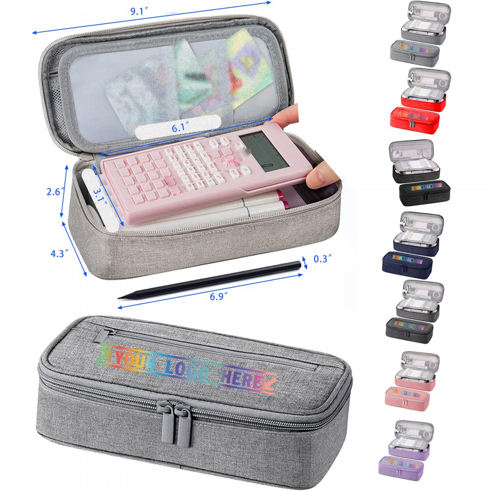 Pencil Pouch with Zipper Compartments with Logo Pencil Pouch with Zipper Compartments with Logo