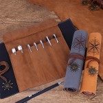 Creative Retro Canvas Pencil Roll with Logo