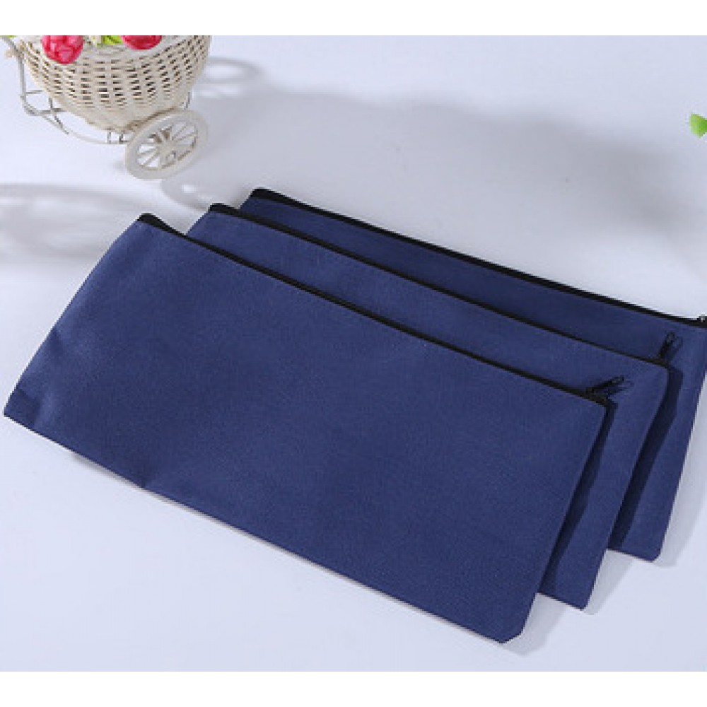 Customized Zipper Canvas Pencil Case 7 7/8"W x 5 1/8"H with Logo Customized Zipper Canvas Pencil Case 7 7/8"W x 5 1/8"H with Logo