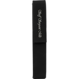 Promotional Personalized Black Faux Leather Single Pen Case 6 1/2" x 1"