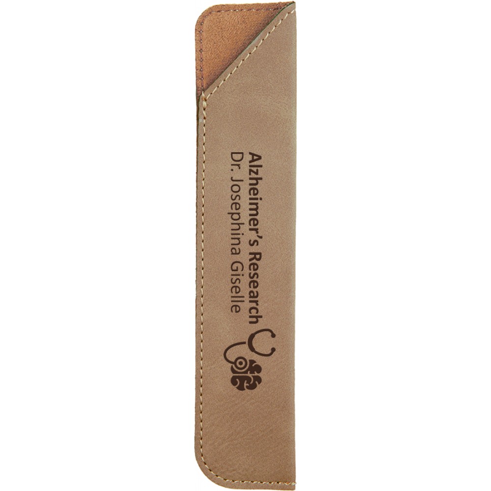 Customized Personalized Light Brown Faux Leather Pen Sleeve 6 1/4" x 1 1/4" Customized Personalized Light Brown Faux Leather Pen Sleeve 6 1/4" x 1 1/4"