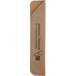 Customized Personalized Light Brown Faux Leather Pen Sleeve 6 1/4" x 1 1/4"