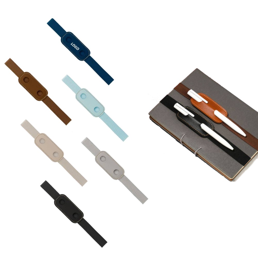 Leather Adjustable Pen Holder with Logo