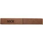 Customized Engraved Dark Brown Faux Leather Single Pen Case 6 1/2" x 1"