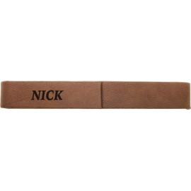Customized Engraved Dark Brown Faux Leather Single Pen Case 6 1/2" x 1"  Customized Engraved Dark Brown Faux Leather Single Pen Case 6 1/2" x 1"