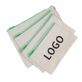 Canvas Zippered Pencil Case with Logo